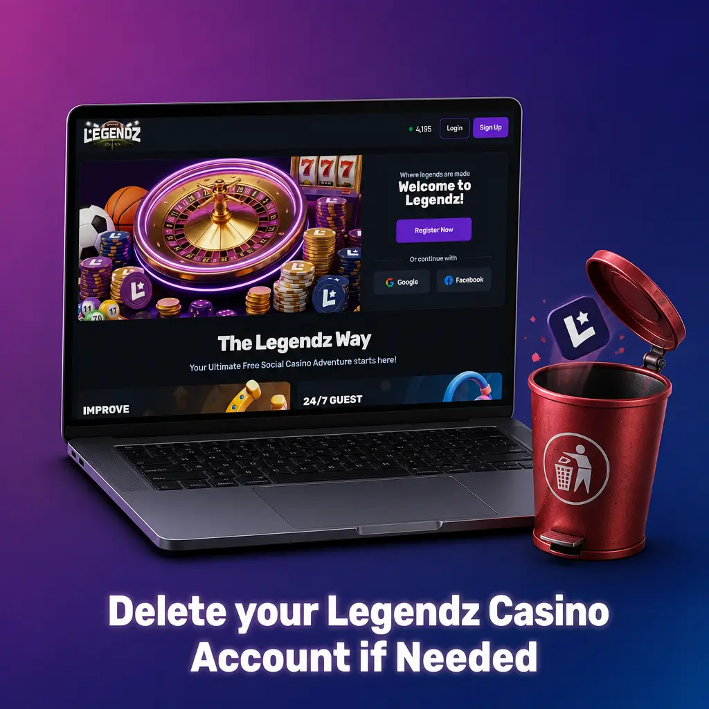 Steps to delete or close your Legendz Casino account, including contacting support and confirming identity for closure.