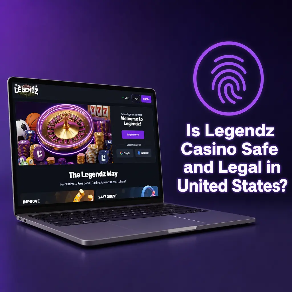 Legendz Casino sweepstakes model legal in 49 US states with SSL encryption and identity verification for safe payouts
