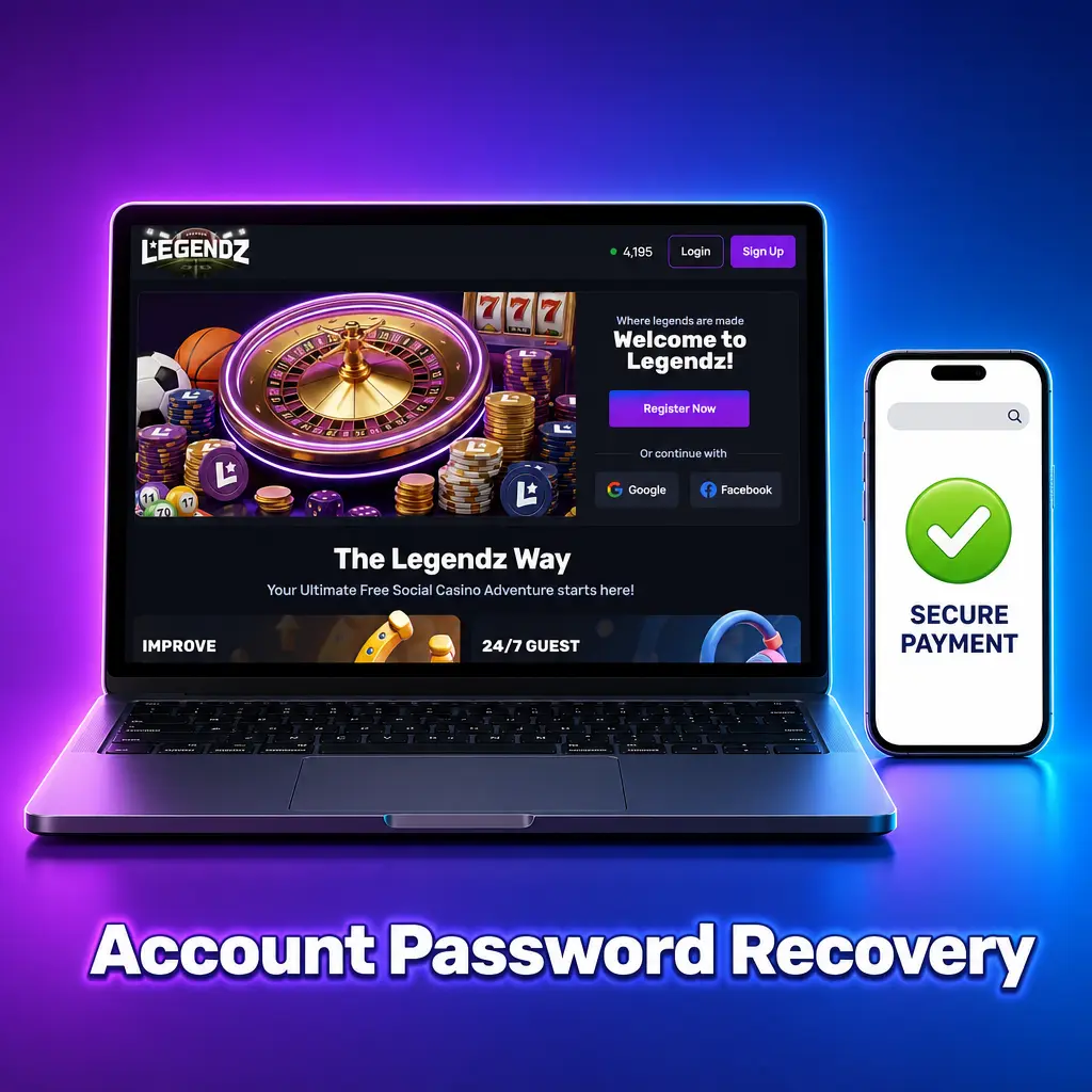 Legendz Casino account password recovery steps via email or SMS verification code
