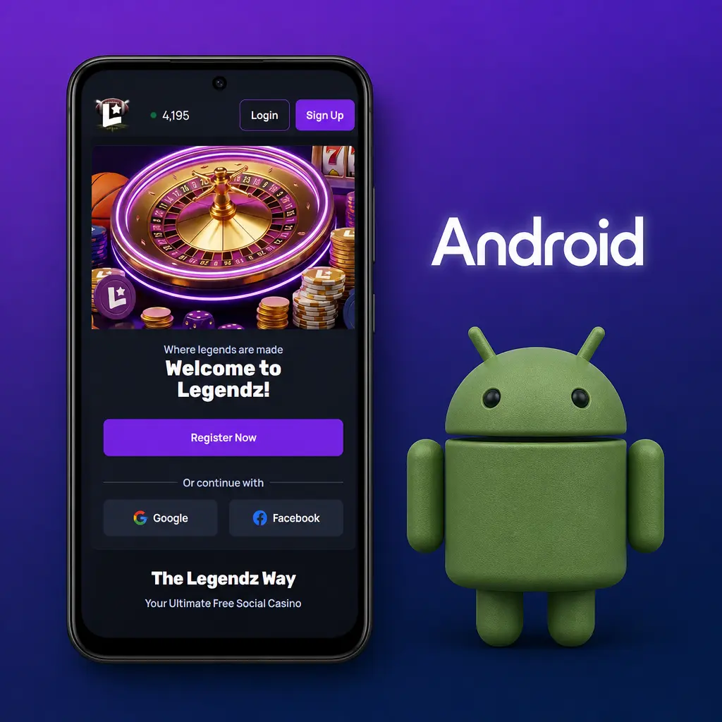 Legendz Casino Android app installation guide showing APK download steps for devices running Android 8.0 or higher