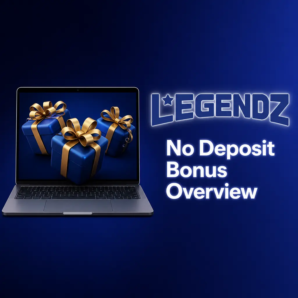 Legendz Casino no deposit bonus overview showing welcome, daily login, newsletter, and first purchase bonus options.