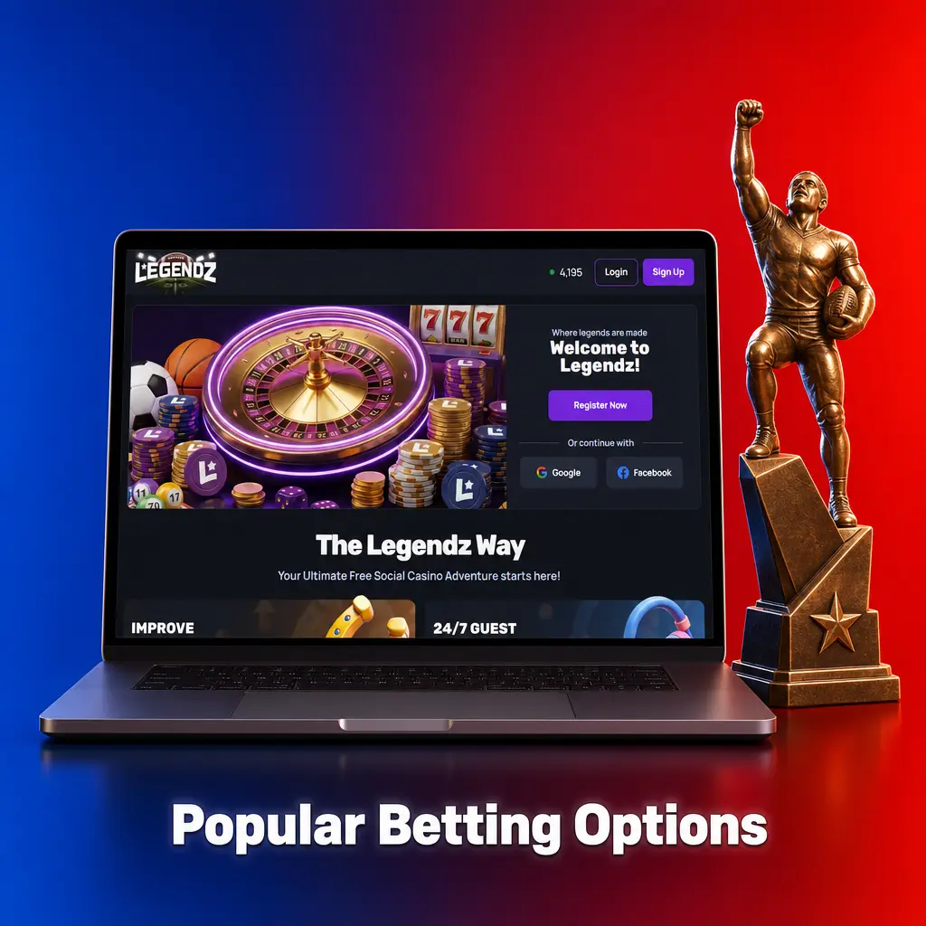 Legendz Casino sportsbook betting options: prematch lines, live multi betting, and Bet Builder for custom match wagers.