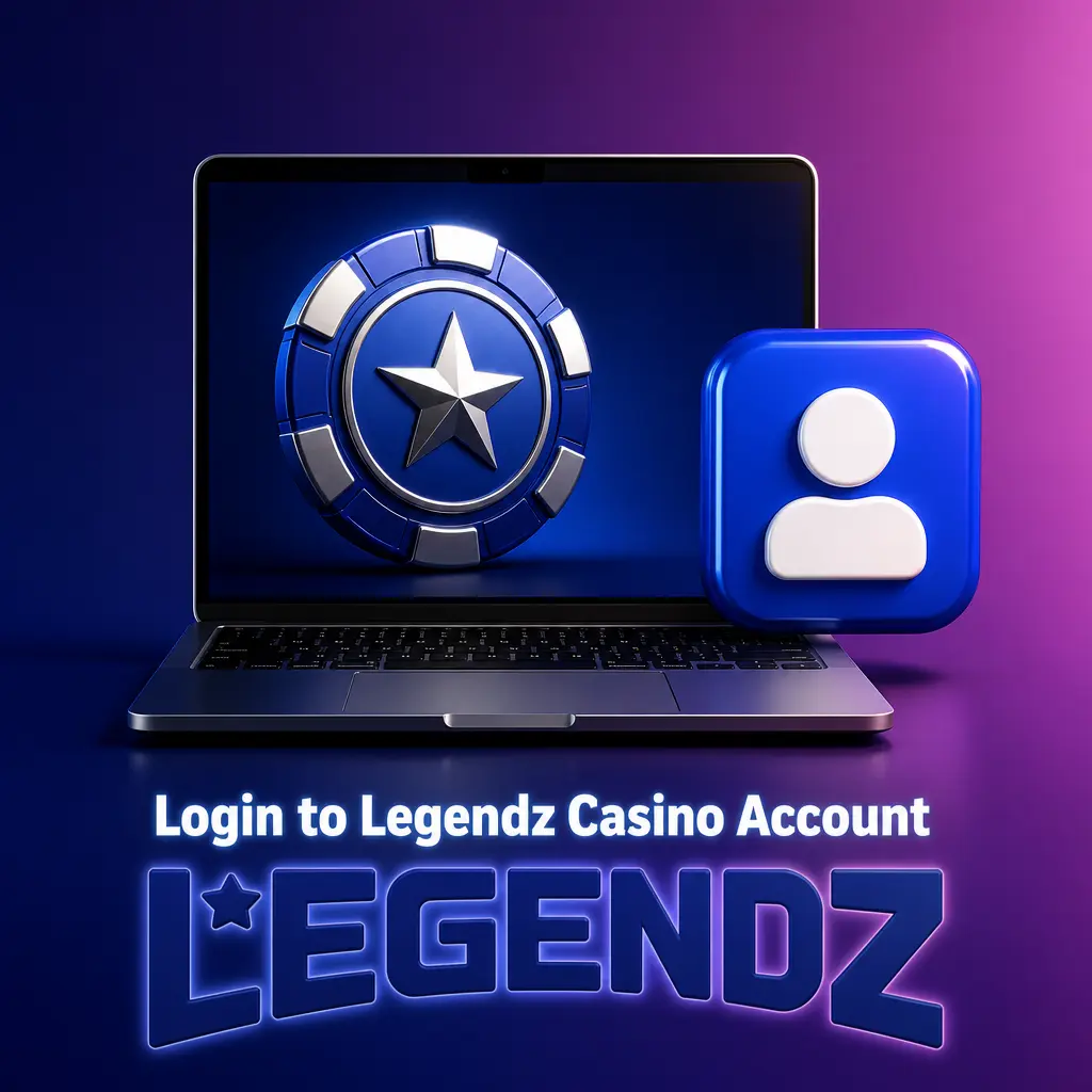 Login screen for Legendz Casino account showing email and password fields to access balance and promotions