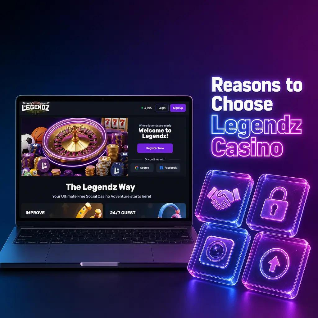 Legendz Casino app interface showing combined sportsbook and casino with Gold Coins and Sweeps Coins system
